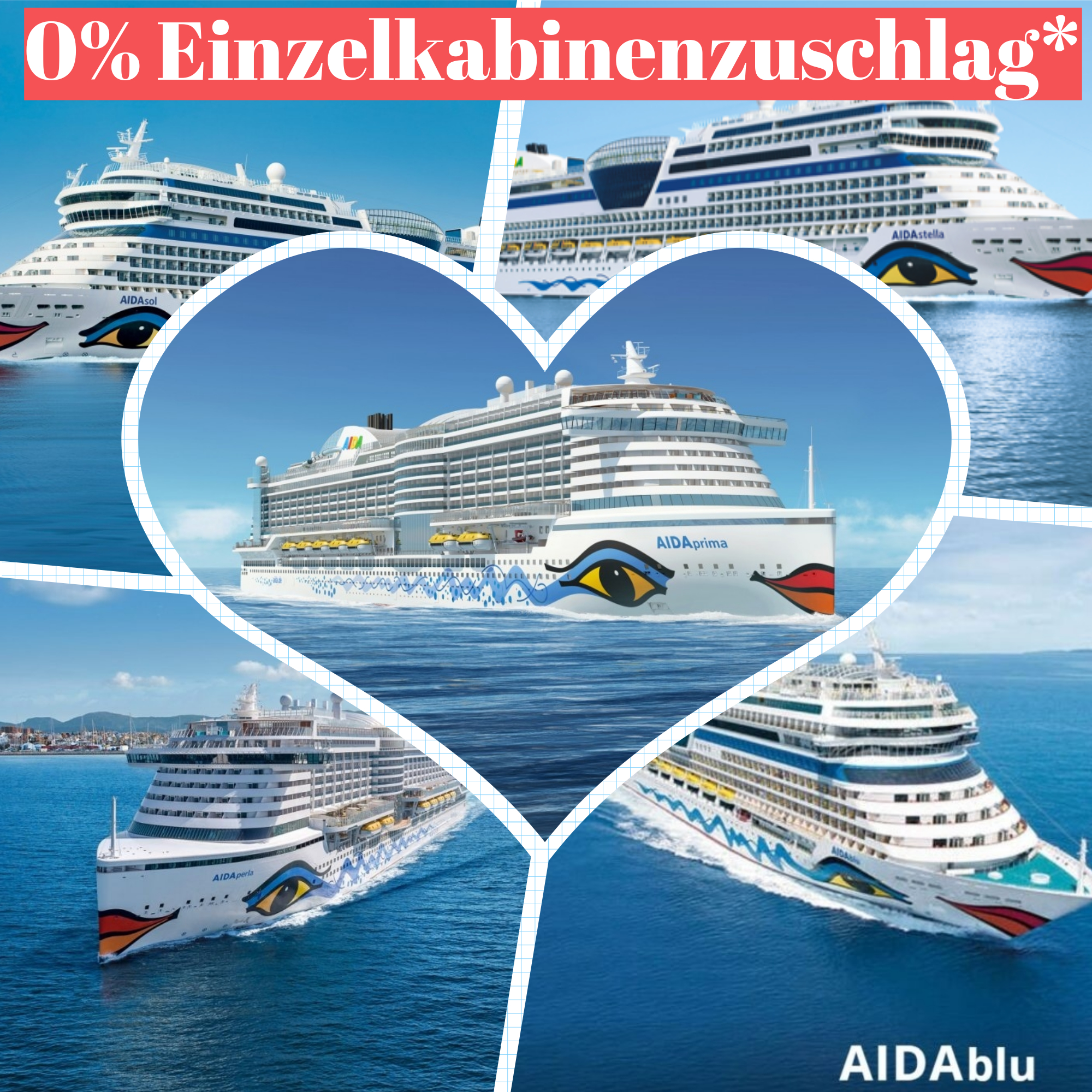 0% Einzelkabinenzuschlag auf AIDA