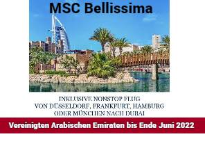 MSC Bellissima in den Vereinigten Arabischen Emiraten