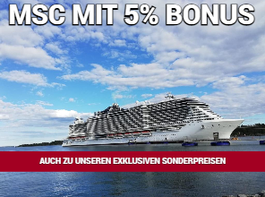 MSC Kreuzfahrten mit 5% Bonus buchen MSC Kreuzfahrten mit 5% Bonus buchen