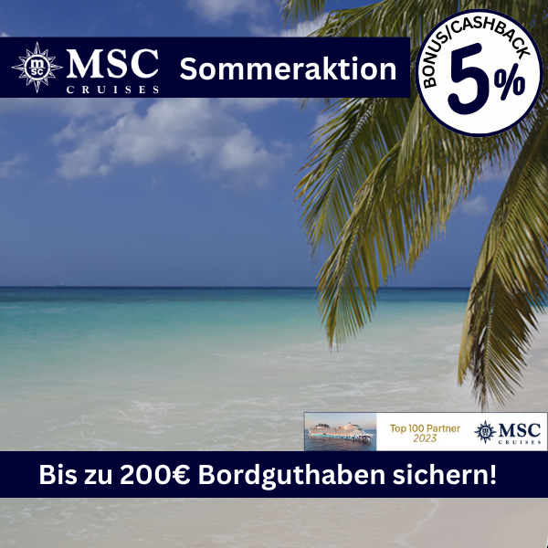 MSC Sommeraktion mit Bordguthaben