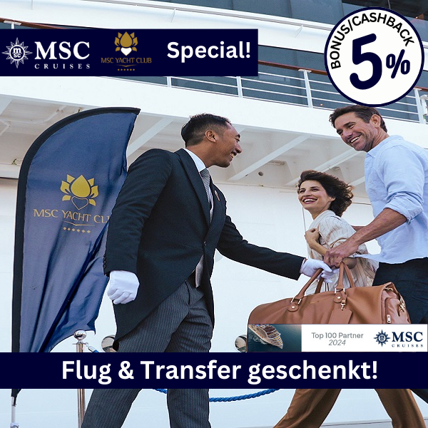 MSC Yacht Club Special: Flug & Transfer geschenkt