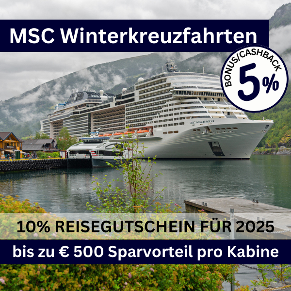 Winterkreuzfahrten mit bis zu € 500 Sparvorteil pro Kabine