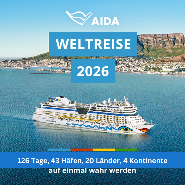 Weltreise 2026 mit AIDAsol