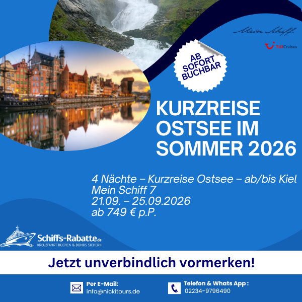 Kurzreise Ostsee im Sommer 2026