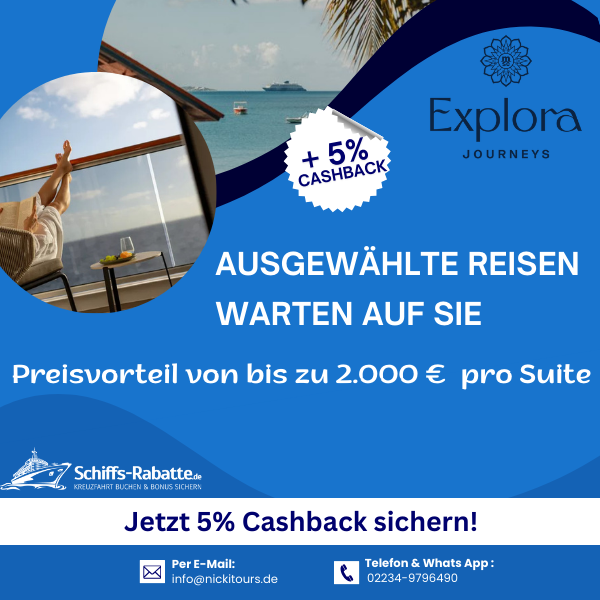Explora Special Offers mit 5% Bonus von uns buchen